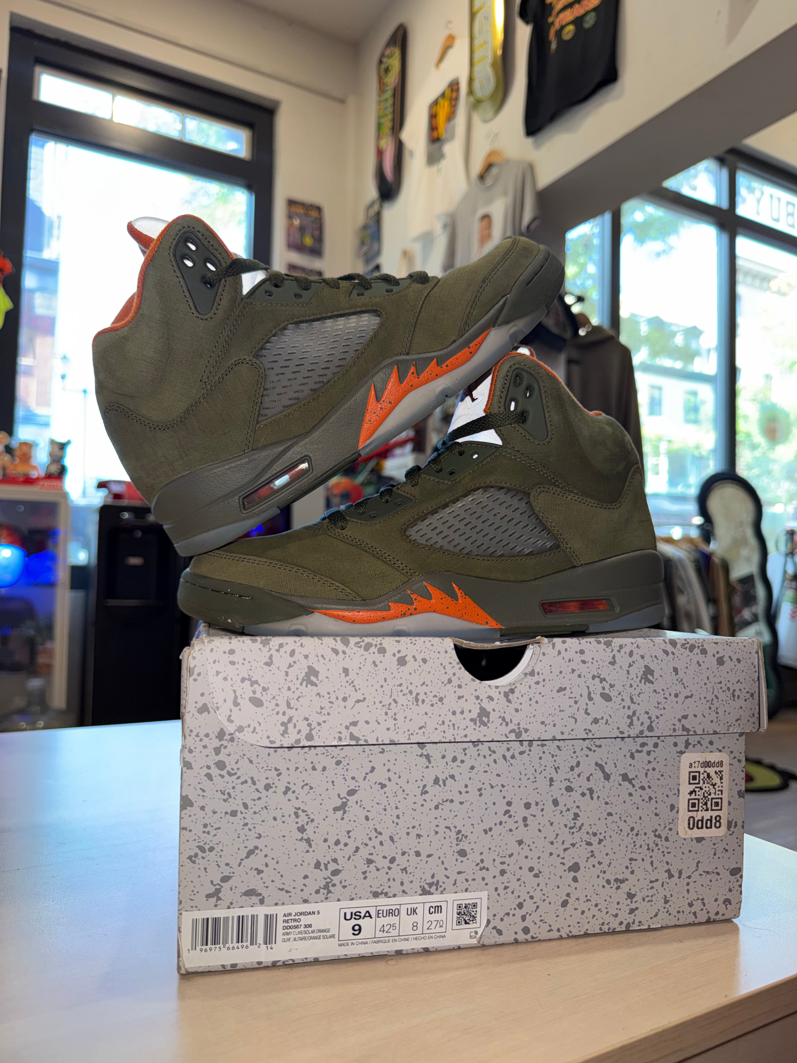 AJ5 Olive Green