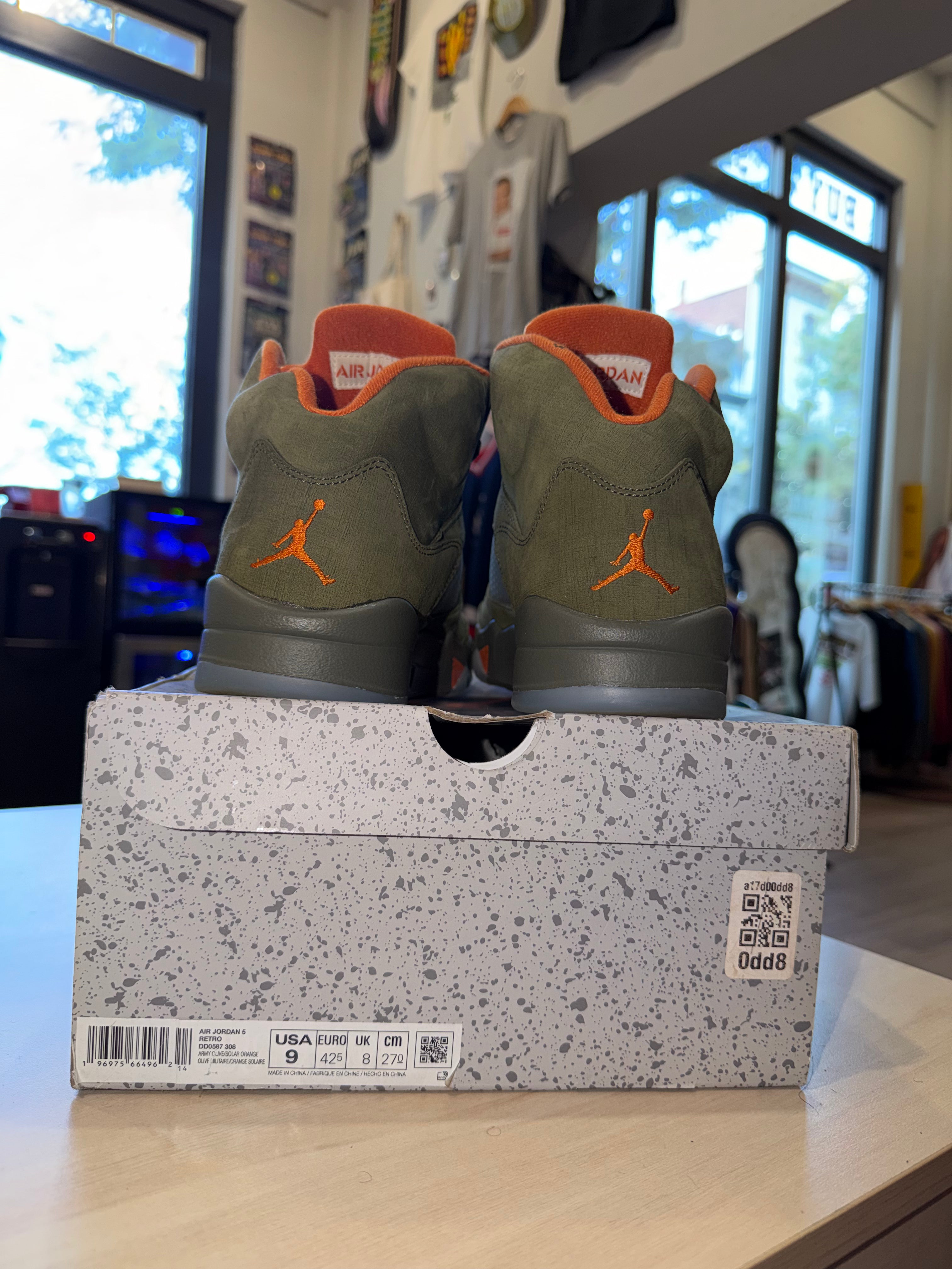 AJ5 Olive Green