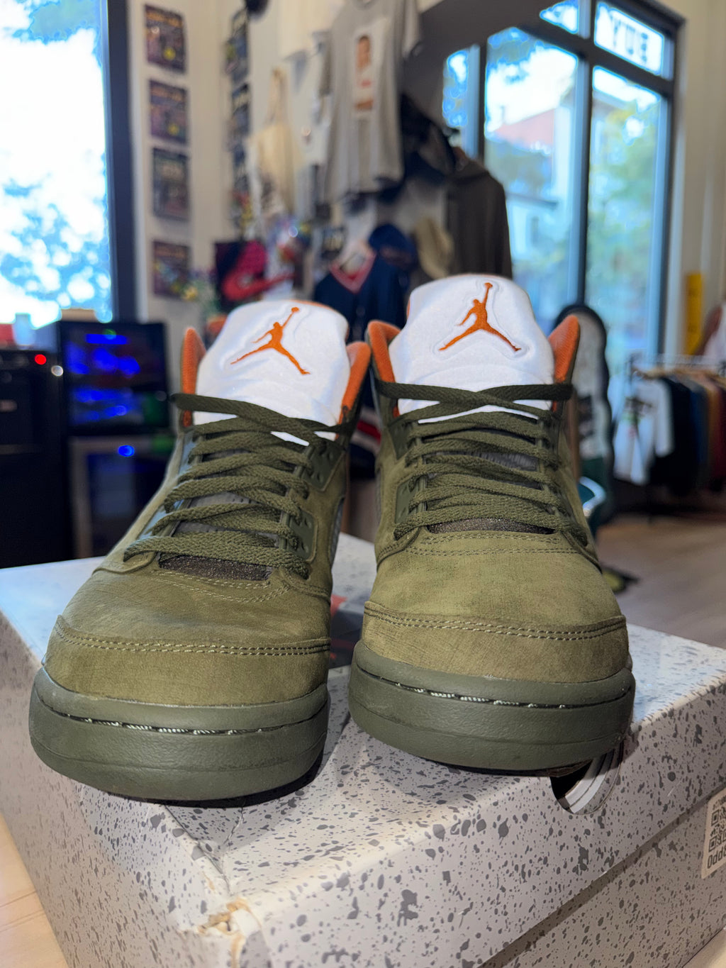AJ5 Olive Green
